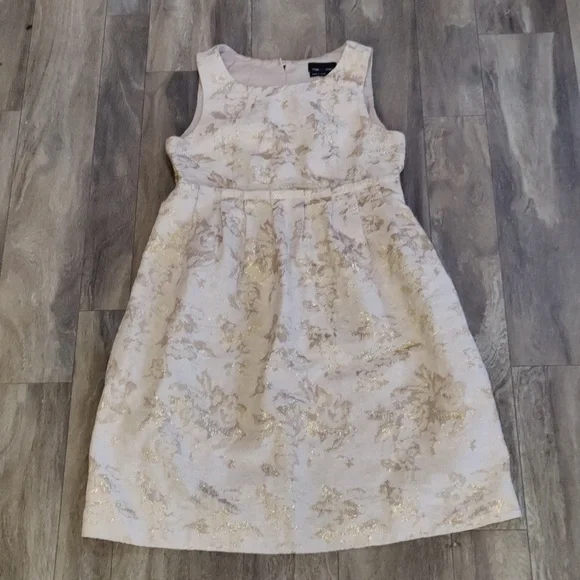 Max and Cleo Dress sz4 Metallic Pockets Keyhole Back Hidden Zipper - Picture 1 of 6